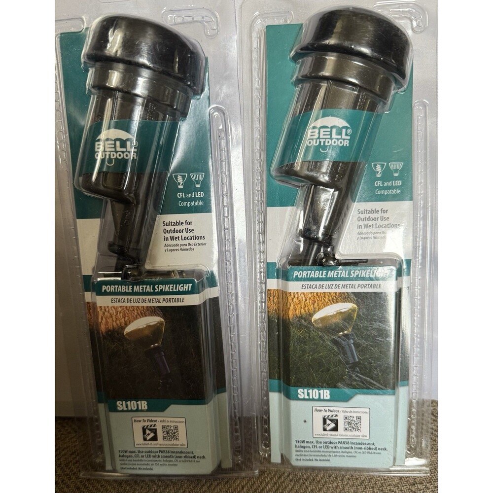 Set Of 2 Bell Outdoor Portable Metal Landscape Spikelight Weatherproof SL101B